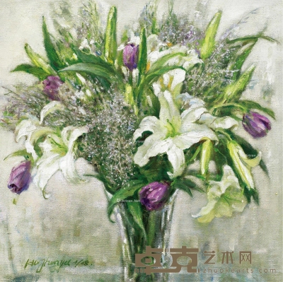 胡振宇     2008年作 香水百合 50×50cm
