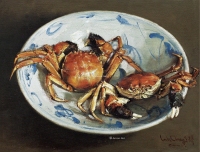 陆琦     2001年作 螃蟹与碗