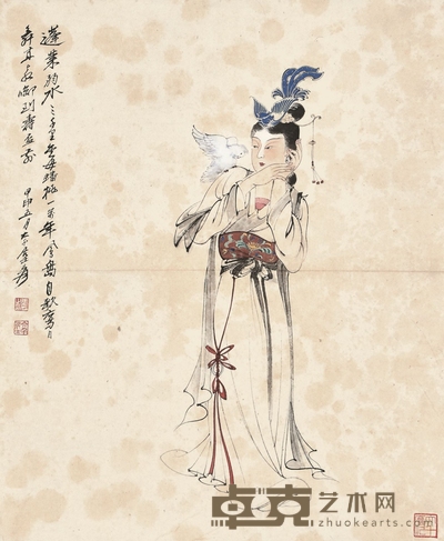仕女 44×37cm