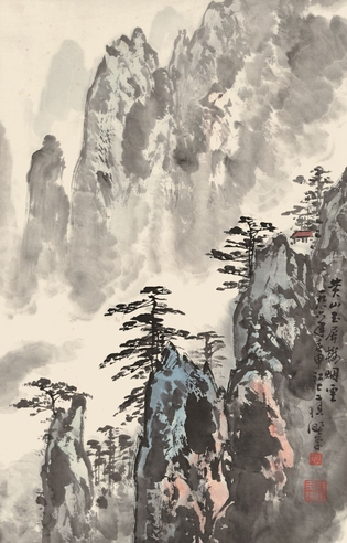 黄山玉屏楼烟云