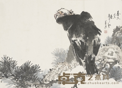 魏万清 鹰 74×53cm