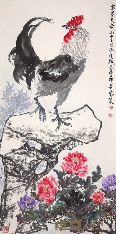 滕忆雁 富贵大吉 138×69cm