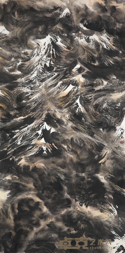 苏炳谷 山水 136×68cm