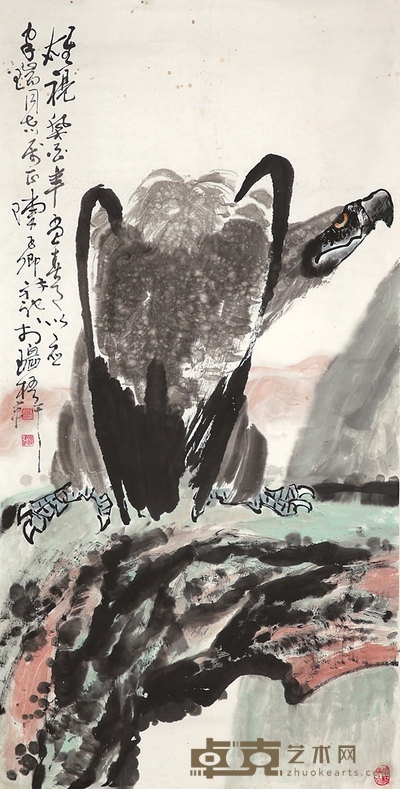 陈子卿 鹰 136×68cm