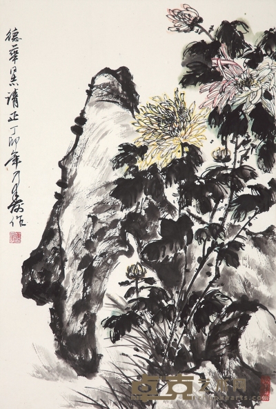 童乃寿　花卉 68×46cm