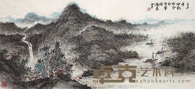 王德康　山水 114×52cm