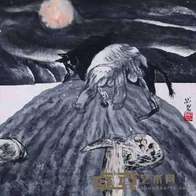 梁占岩 刨土豆 69cm×69cm 约4.2 平尺