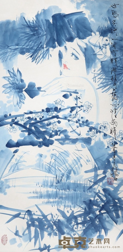 林墉     癸酉（1993）年作 雨晴 137×68cm