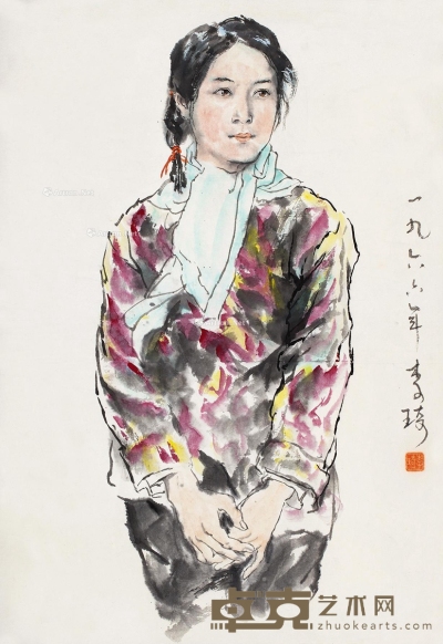 李琦     1966年作 肖像 54×37cm