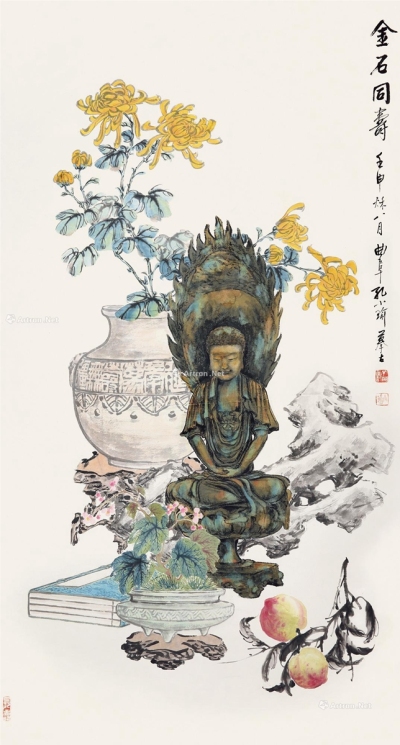 孔小瑜壬申（1932）年作金石同寿