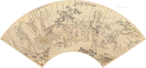 丁观鹤     庚子（1780）年作 西园雅集