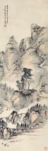黄均（古）     甲子（1804）年作 高山流水