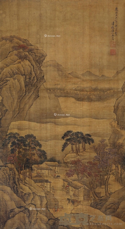 王云     1722年作 城外驿站 127×70cm