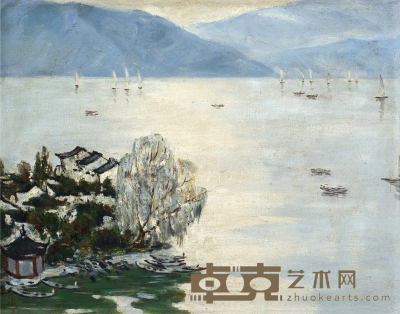 肖峰     湖光帆影 50×60cm