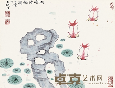 宋玉麟 湖塘清趣图 32cm x 41cm