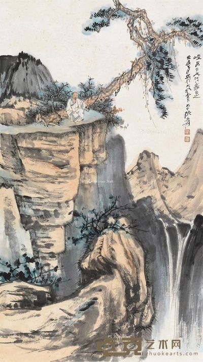 观瀑图 66.5×37cm