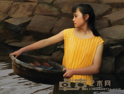 沈汉武     1996年作 黄衣少女 83×108cm