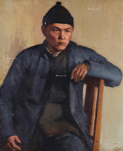 王道源     1946年作 蓝衣肖像