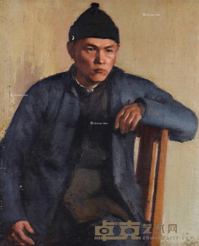 王道源     1946年作 蓝衣肖像 73×60cm