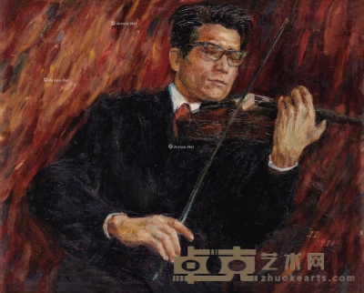 徐坚白     1980年作 小提琴家李白立 60×80cm