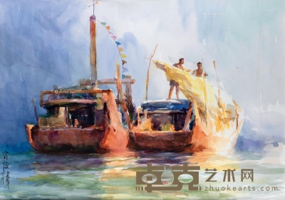 罗宗海     2003年作 船歌 72×102cm