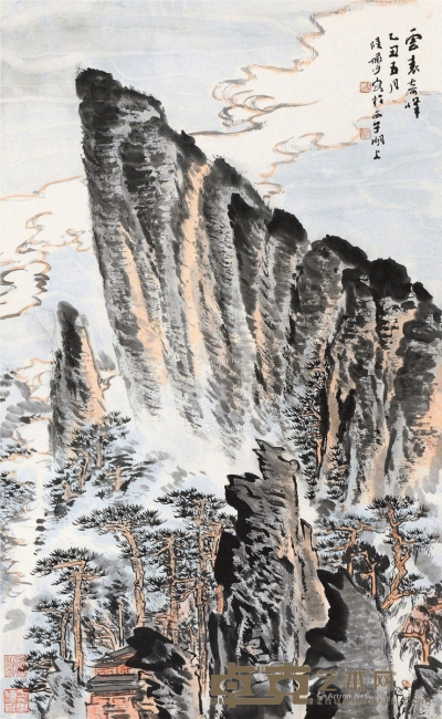 陆俨少     乙丑（1985）年作 云表奇峰 96×59cm