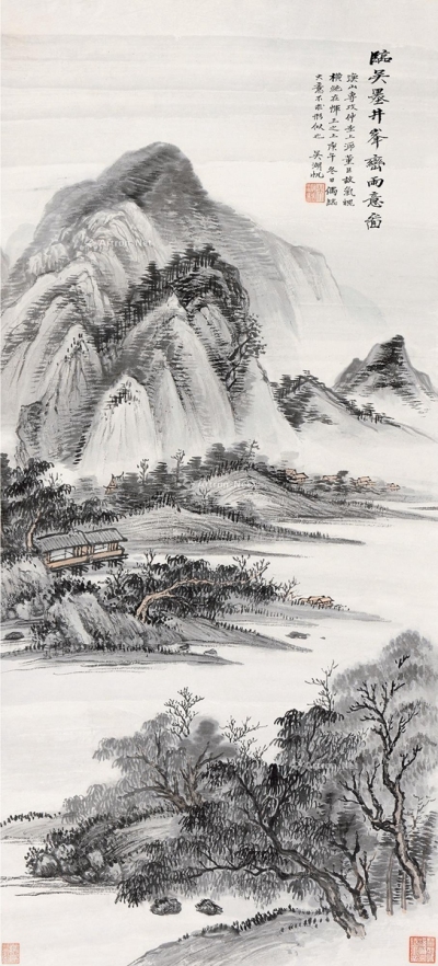 吴湖帆     庚午（1930）年作 峰峦雨意