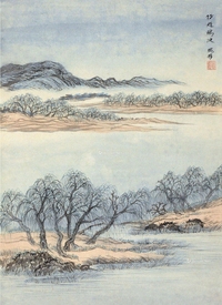 吴湖帆     湖山春景