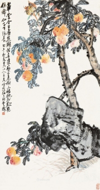 王震     戊午（1918）年作 寿桃