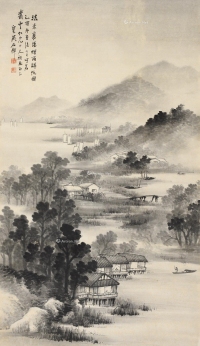 吴石僊     乙酉（1885）年作 烟雨归帆