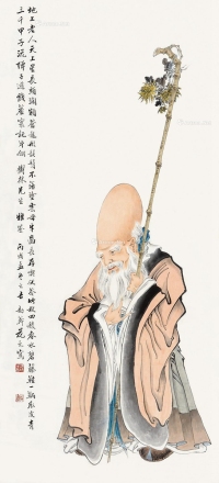 花元     丙戌（1946）年作 寿星图