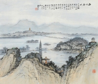 袁松年     庚辰（1940）年作 西湖全景