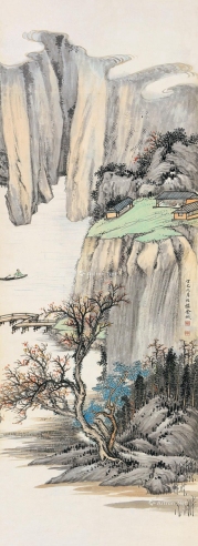 金城     丁已（1917）年作 秋山碧水