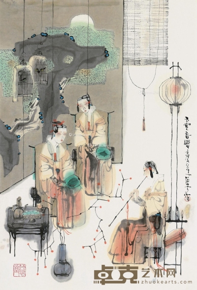 丁筱芳     壬辰（2012）年作 玉堂春暖 69×47cm