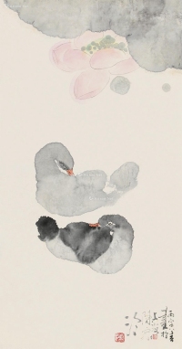 陈家泠     丙寅（1986）年作 双鸭