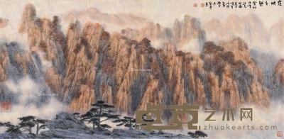 瞿谷量     丙子（1996）年作 霞映千壑 66.5×134.5cm