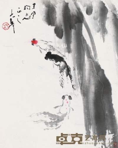 王子武     鱼戏图 48.5×38cm