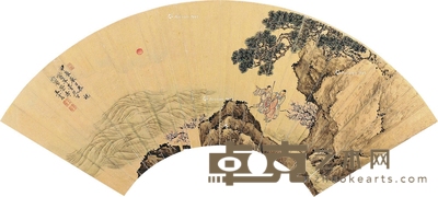 王云 观日图 17.5×53cm