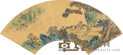 高其佩 临溪幽坐 17×52cm