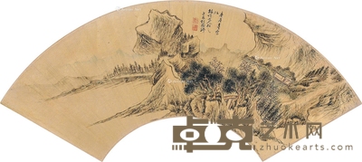 胡国卿 山居图 17.5×53.5cm