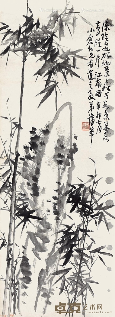 蒲华     辛卯（1891）年作 墨竹图 135×49cm