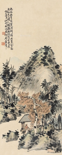 蒲华     己巳（1869）年作 林间独坐