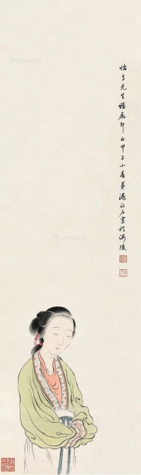 汤禄名     甲子（1864）年作 仕女图