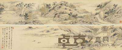 汤贻汾     丁未（1847）年作 山居图 28×333.5cm