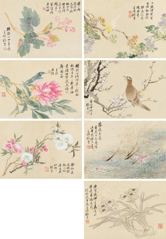 张熊     丙辰（1856）年作 花鸟