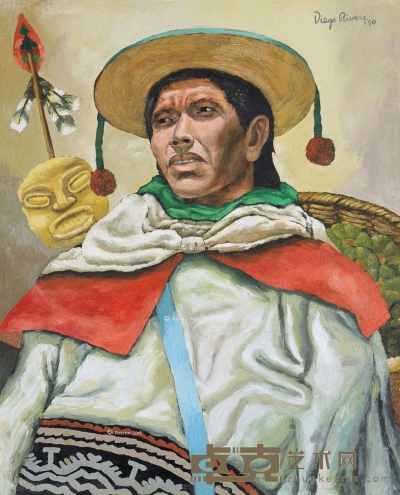 迭戈?里维拉     1950年作 墨西哥人物肖像 85×70cm