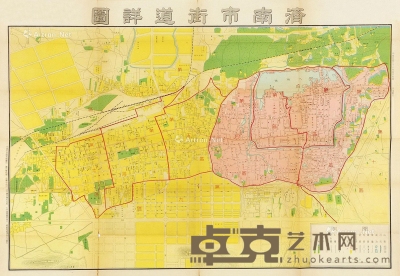 济南市街道详图 纸本 77.5×54.5cm