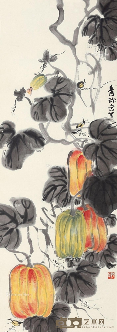 杨秀珍     瓜瓞图 96×33.5cm