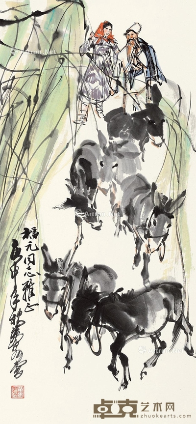 黄胄     赶集 64.5×29.5cm