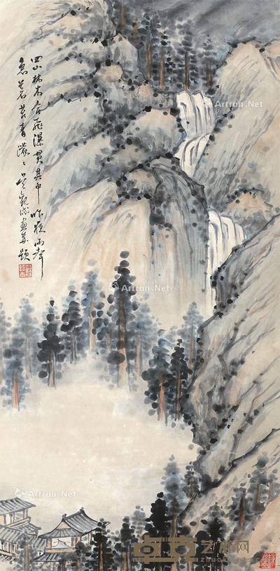 吴观岱     山水 68×33.5cm